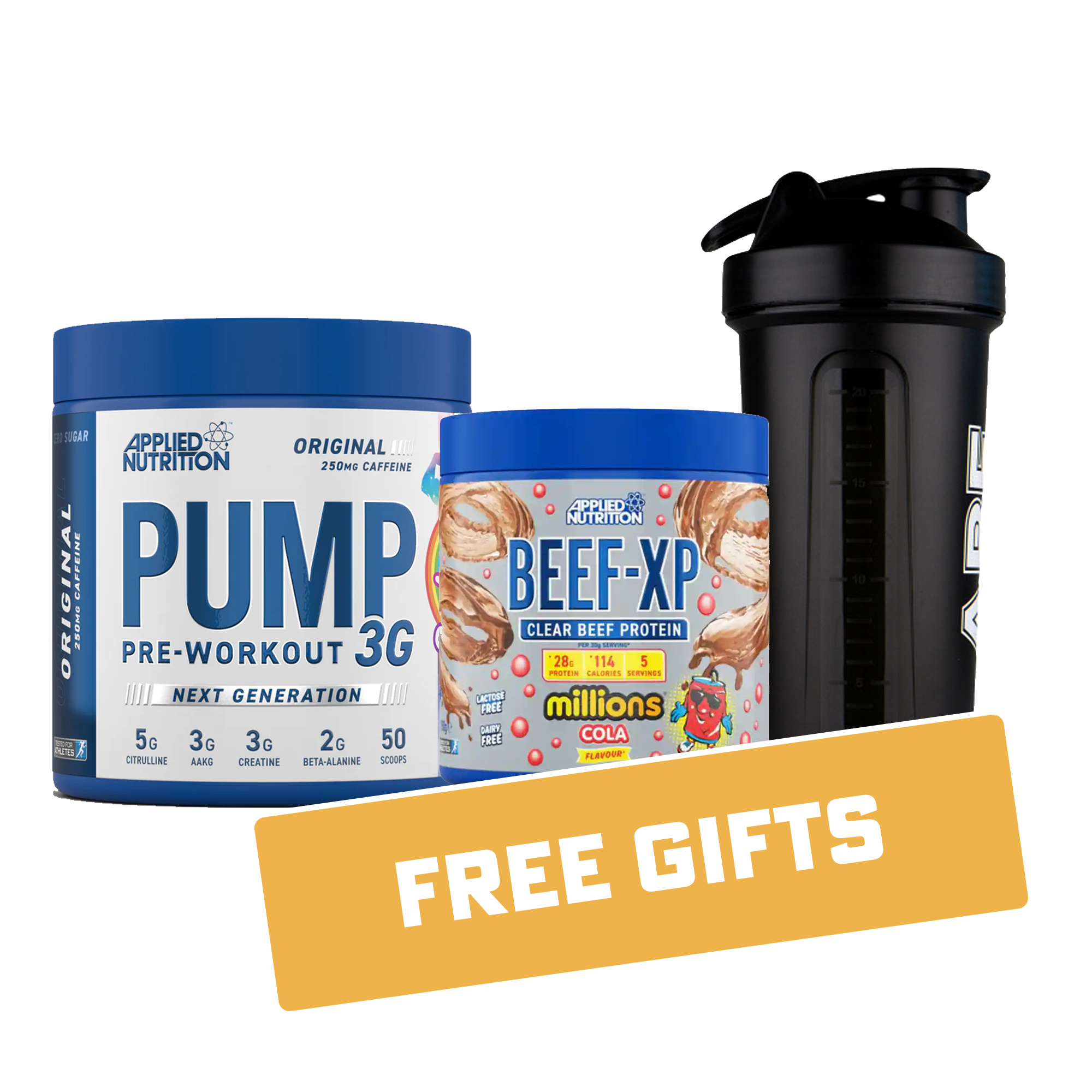 Applied Nutrition Pump 3G 375g + FREE Beef XP 150g & Shaker* - Special Offer